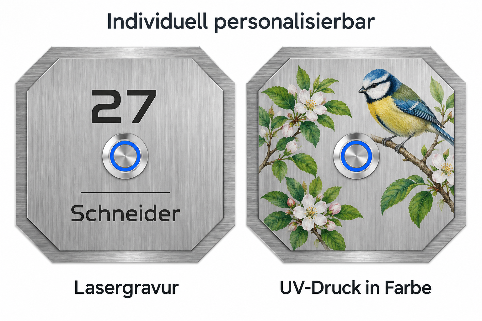 Türklingel Oberhausen personalisiert mit Lasergravur oder farbigem UV-Druck