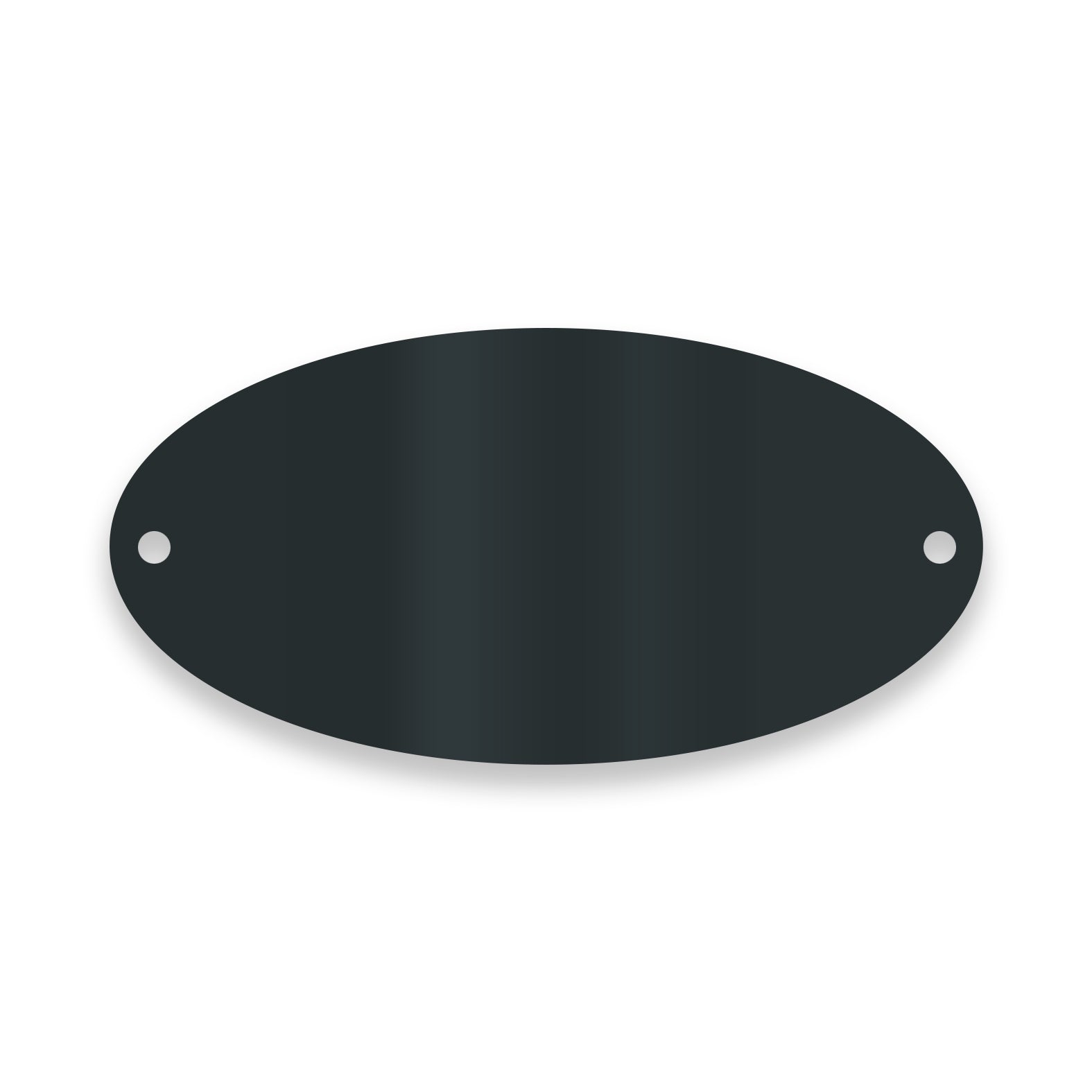 Edelstahl Türschild mit Gravur. Selbstklebend oder mit Bohrlöchern. Oval 8x4 cm oder 10x5 cm