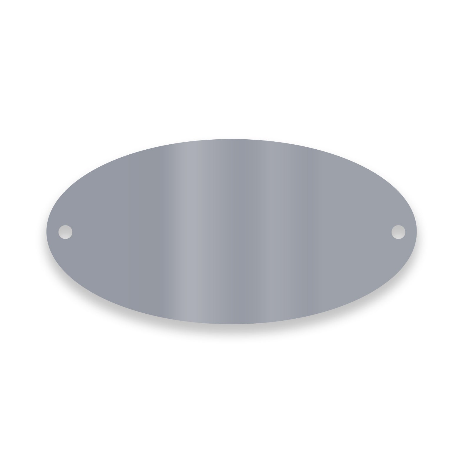 Edelstahl Türschild mit Gravur. Selbstklebend oder mit Bohrlöchern. Oval 8x4 cm oder 10x5 cm