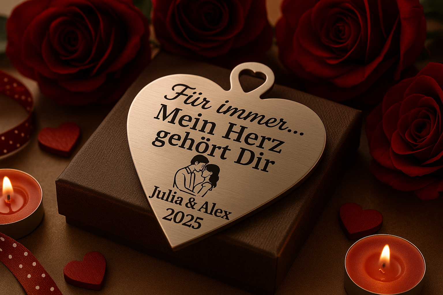 Romantische Produktpräsentation mit Rosen