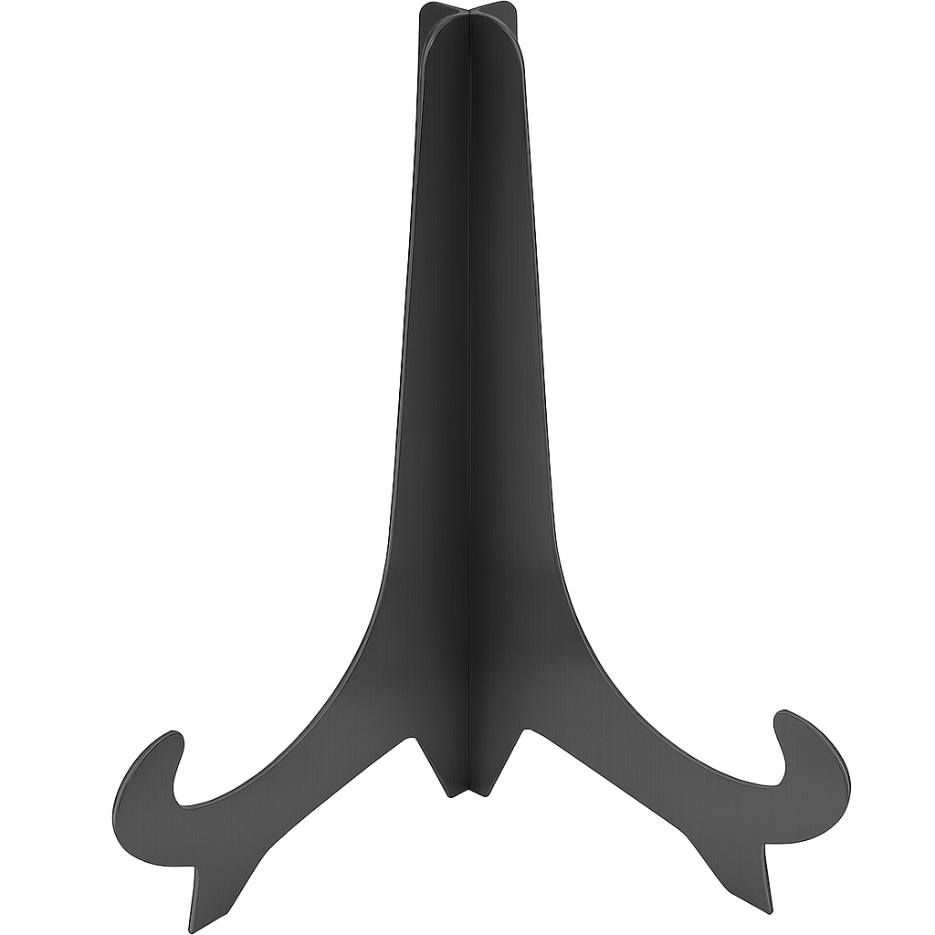 Schilderständer aus V2A Edelstahl – anthrazit pulverbeschichtet – stabile Präsentationshilfe
