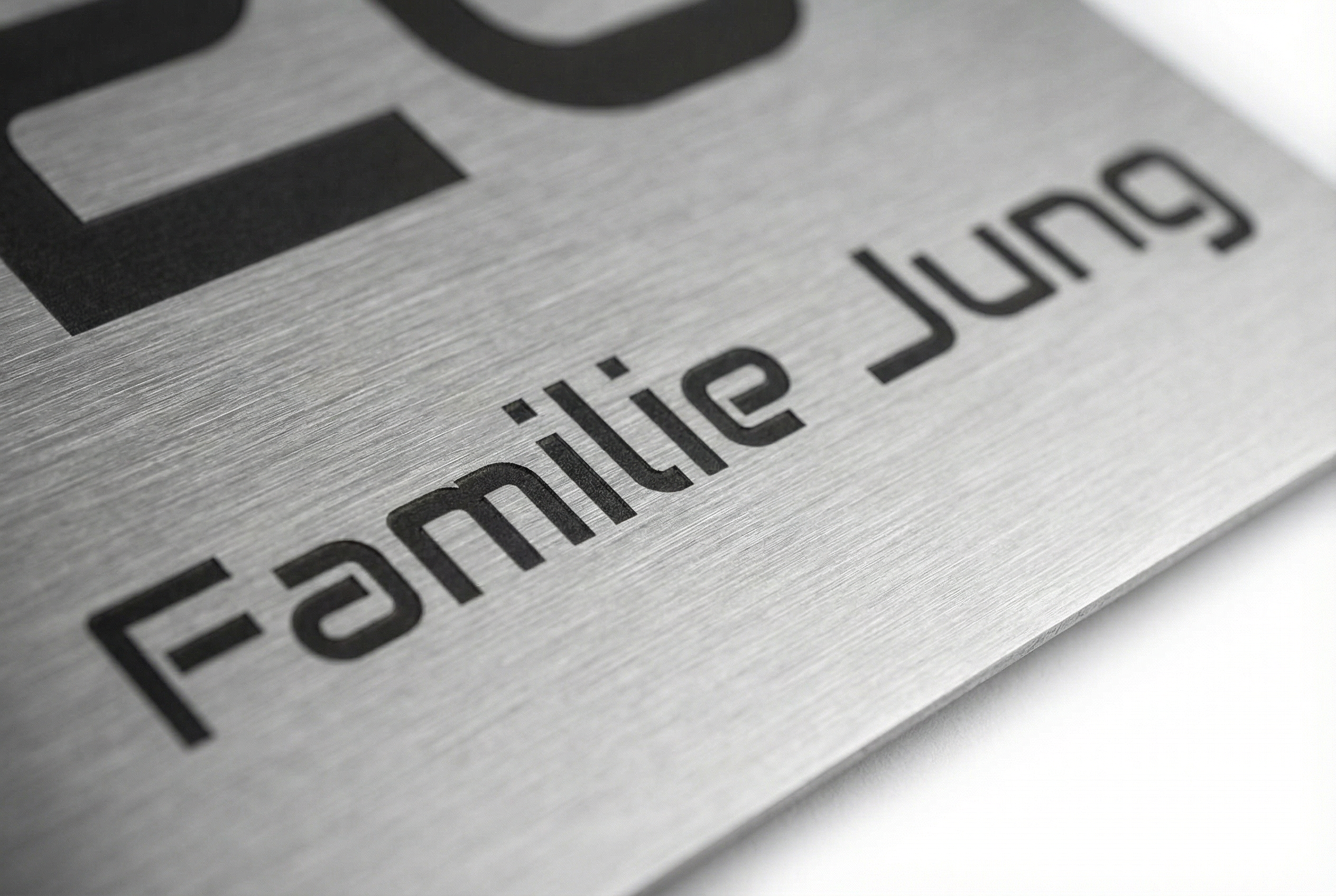 V2A Edelstahl gebürstet Oberfläche - Ring Doorbell Wired Türschild Detail