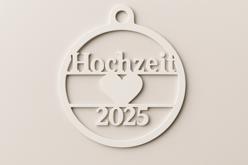 Personalisierte V2A Edelstahl Weihnachtskugel - Hochzeit