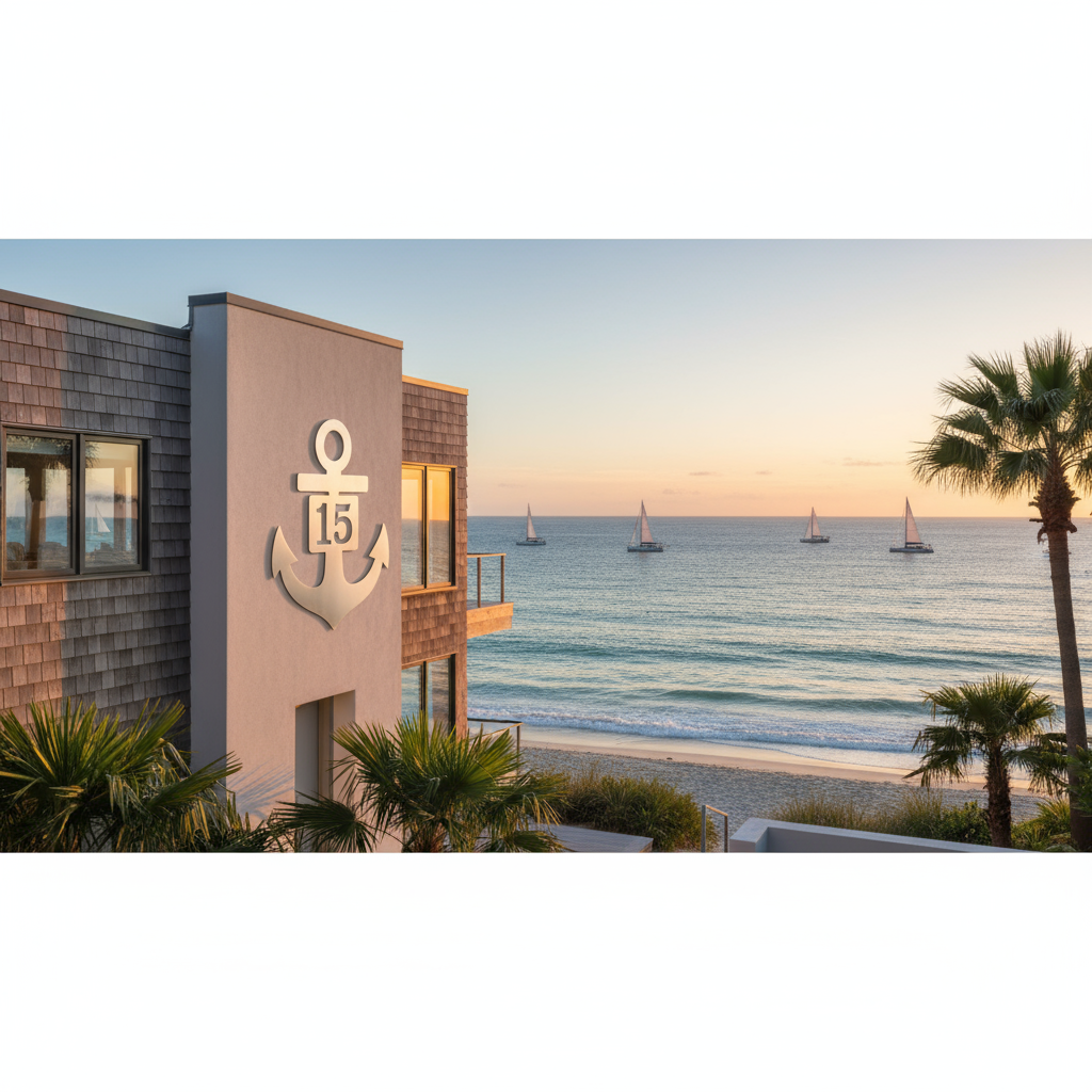 Weitwinkel - Edelstahl Anker-Hausnummer