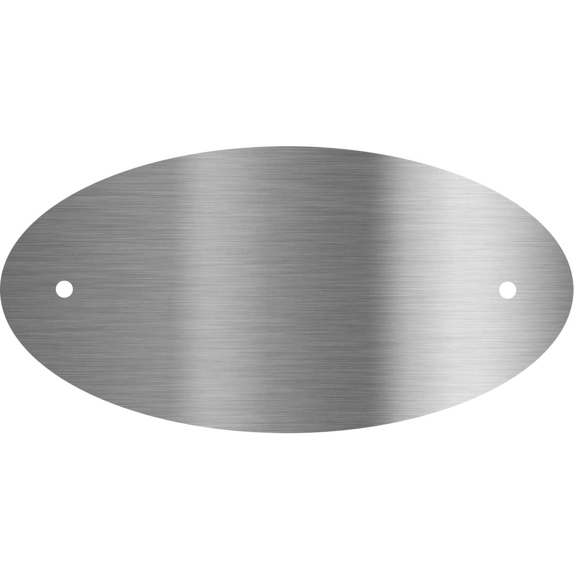 Edelstahl Türschild mit Gravur. Selbstklebend oder mit Bohrlöchern. Oval 8x4 cm oder 10x5 cm
