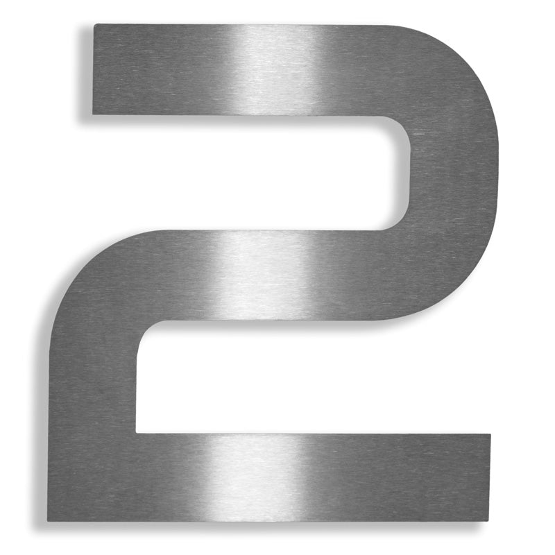V2A Edelstahl Hausnummer Ziffer 2