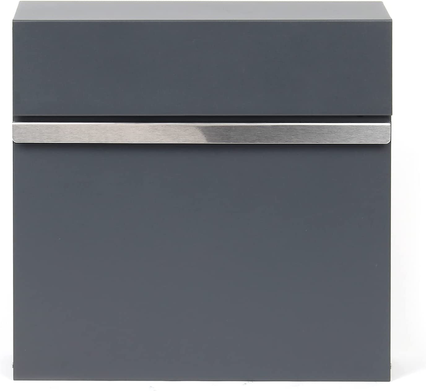 Moderner Briefkasten Rom mit Zeitungsfach - Anthrazit  pulverbeschichtet