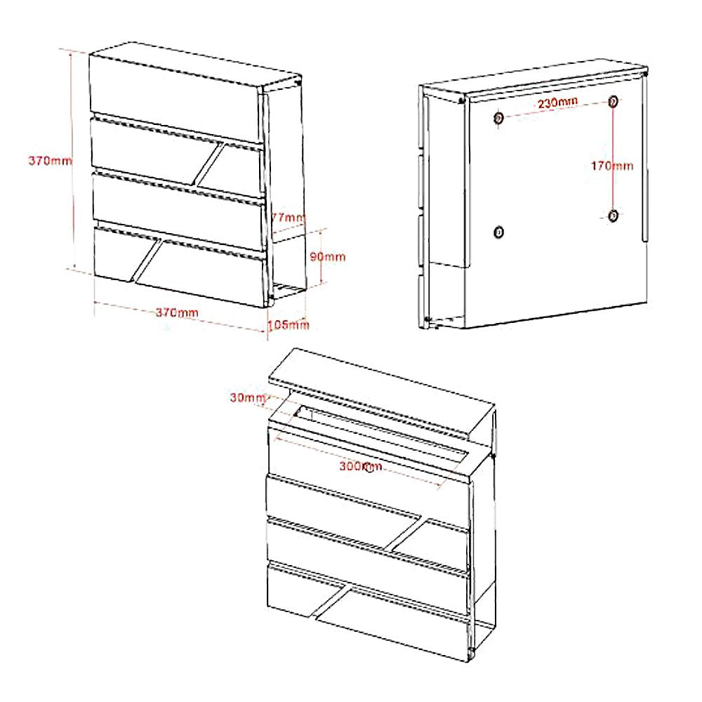 Moderner Briefkasten Oslo mit Zeitungsfach - Anthrazit  pulverbeschichtet