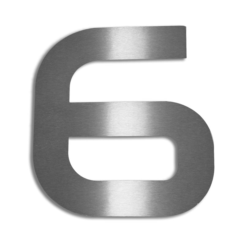 V2A Edelstahl Hausnummer Ziffer 6