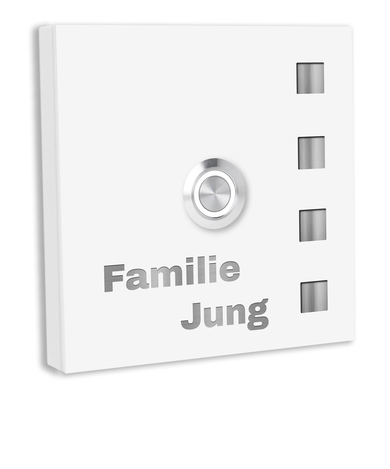 Aufputz Türklingel Florida weiß pulverbeschichtet  individuell personalisierbar