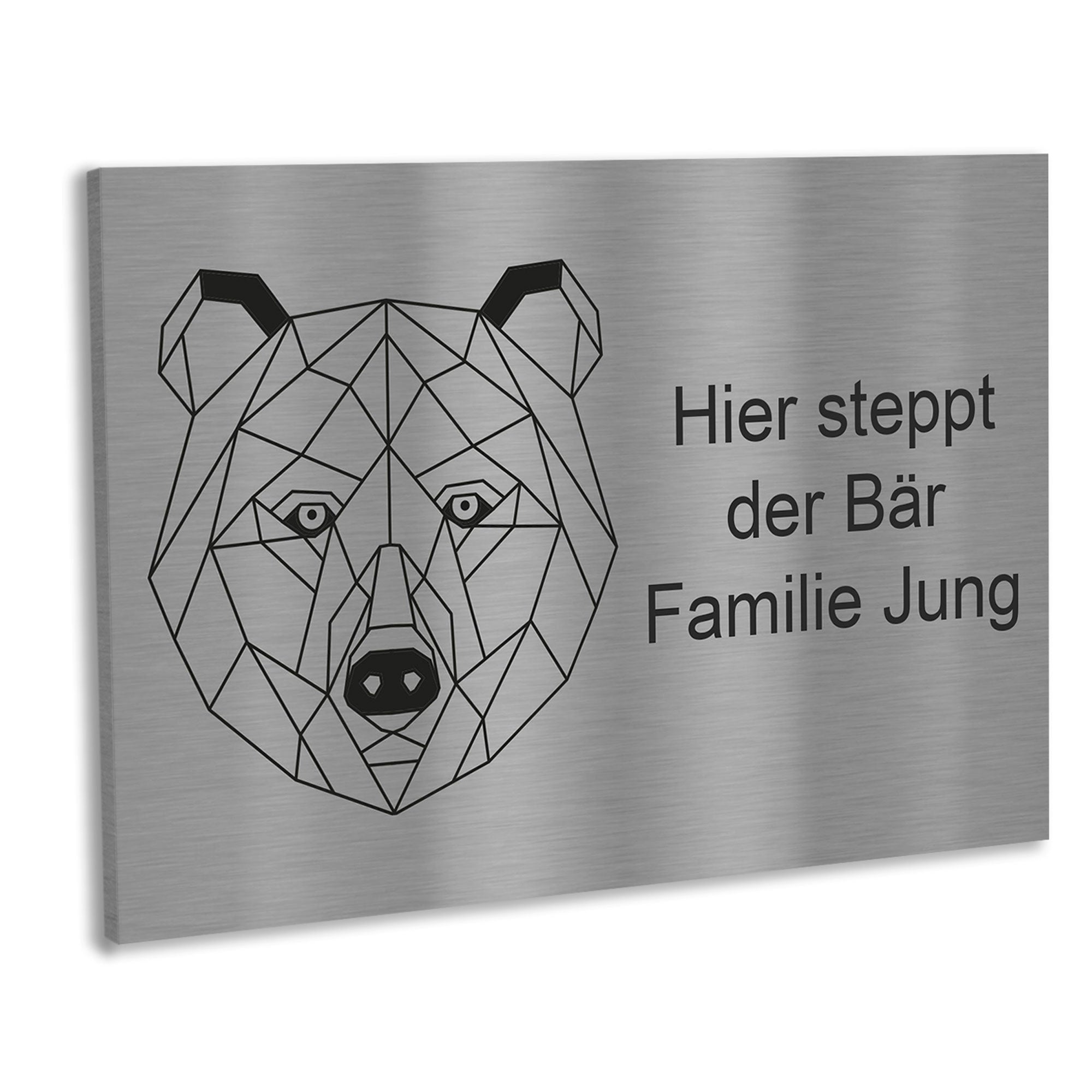 Edelstahlschild Geometrische Figuren,120 X 80 mm, Anthrazit, Weiß, oder Edelstahl