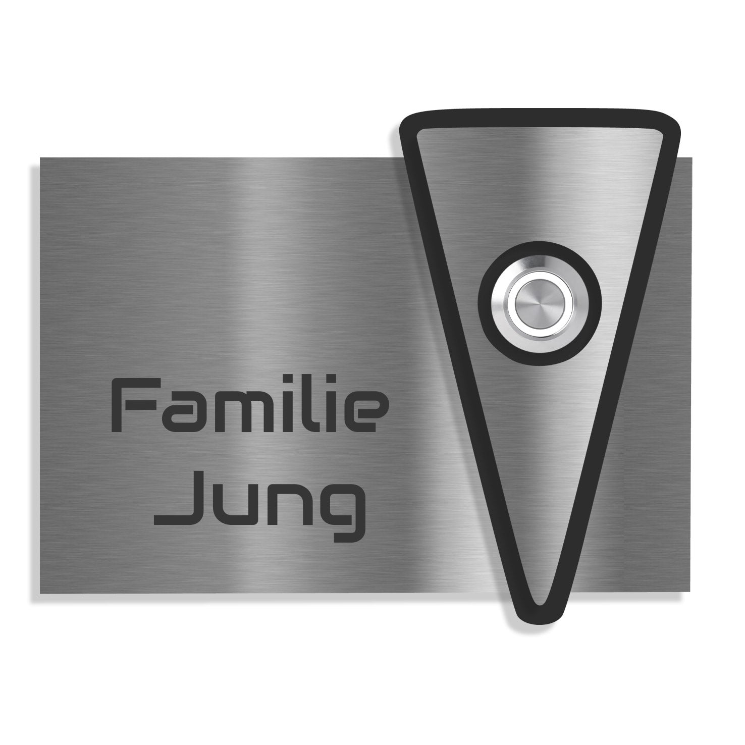Bern 12 x 8 cm Edelstahl (V2A) Türklingel - mit Gravur - Edelstahl gebürstet mit Acryl Dekoreinlage - LED - Aufputz / Unterputz