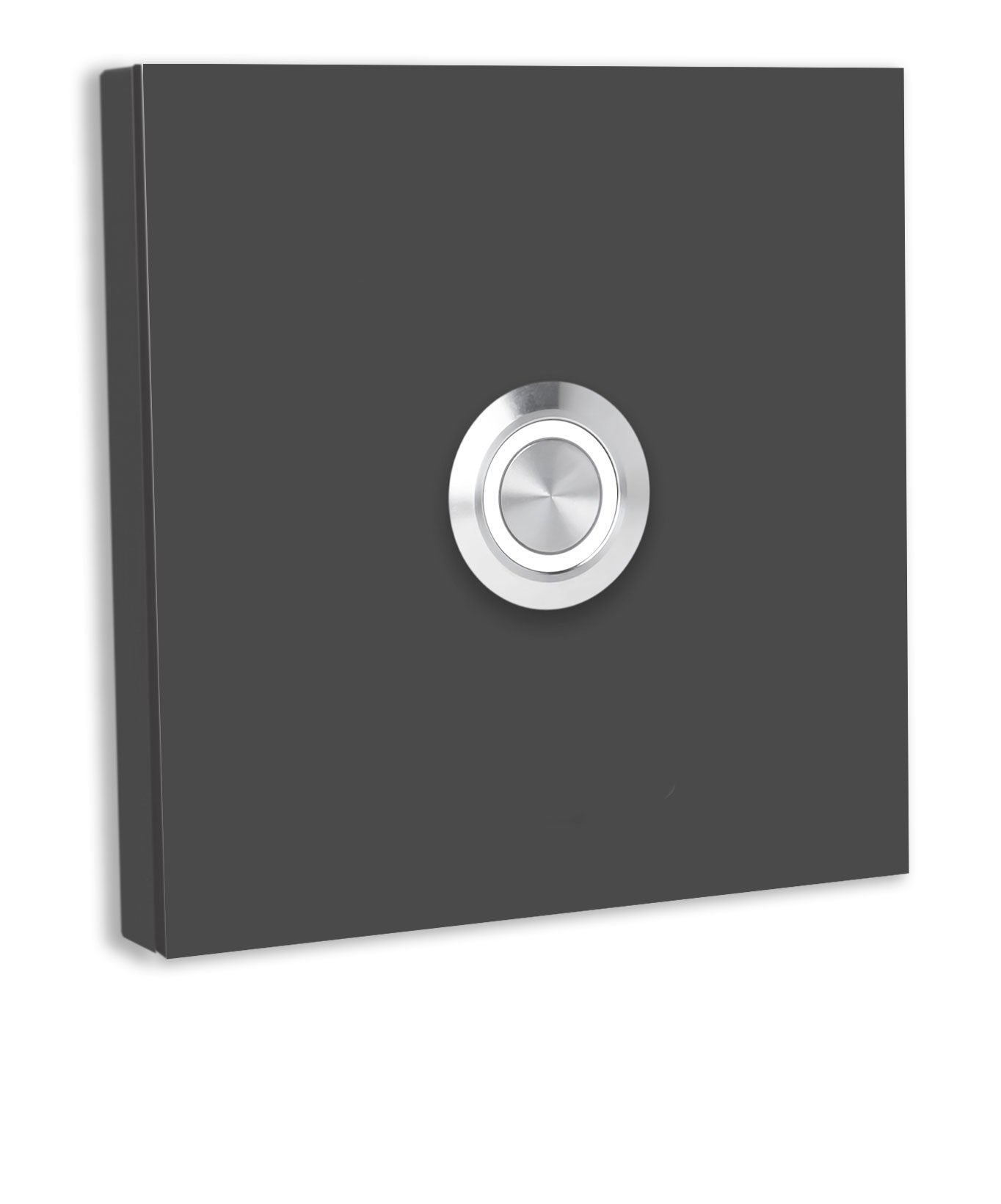 Bochum 8 x 8 cm Edelstahl (V2A) Türklingel - ohne Gravur - Anthrazit oder Weiß pulverbeschichtet - LED - Aufputz / Unterputz