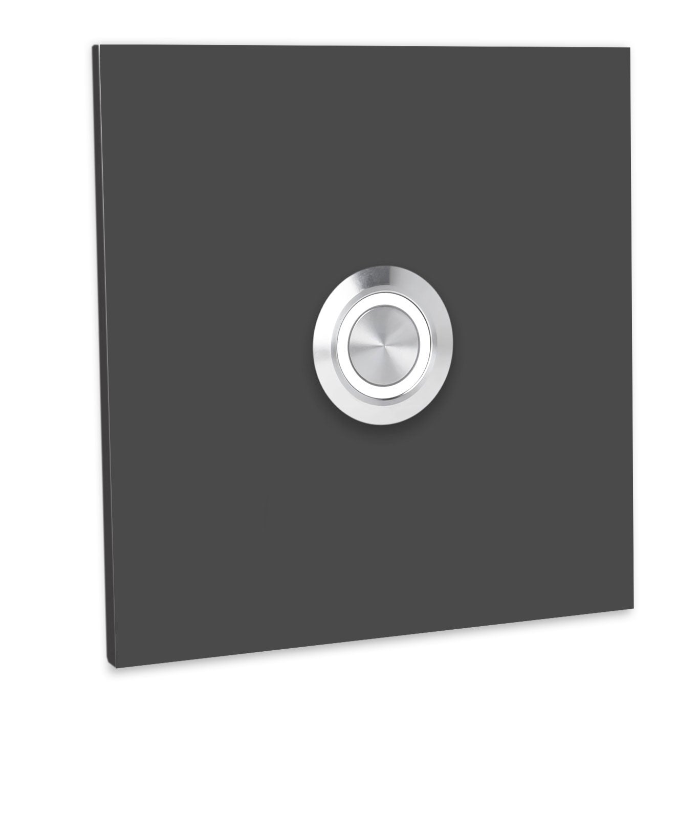 Bochum 8 x 8 cm Edelstahl (V2A) Türklingel - ohne Gravur - Anthrazit oder Weiß pulverbeschichtet - LED - Aufputz / Unterputz