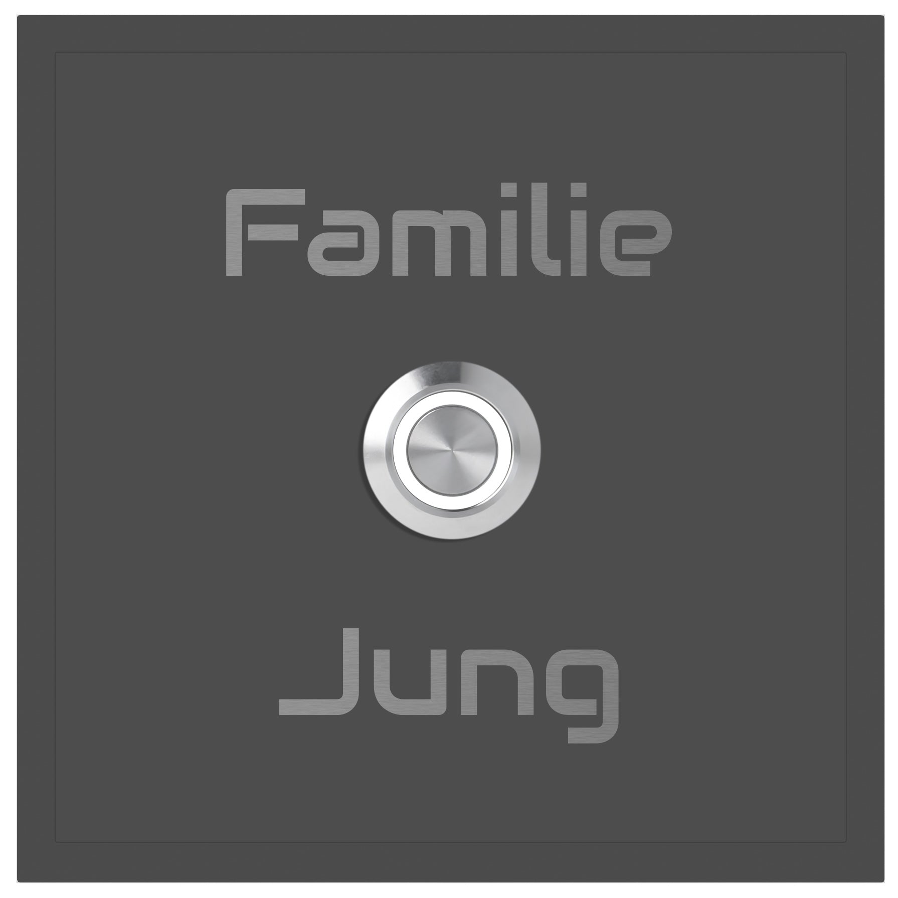 Türklingel Edelstahl Anthrazit Pulverbeschichtet individuell personalisierbar Aufputz