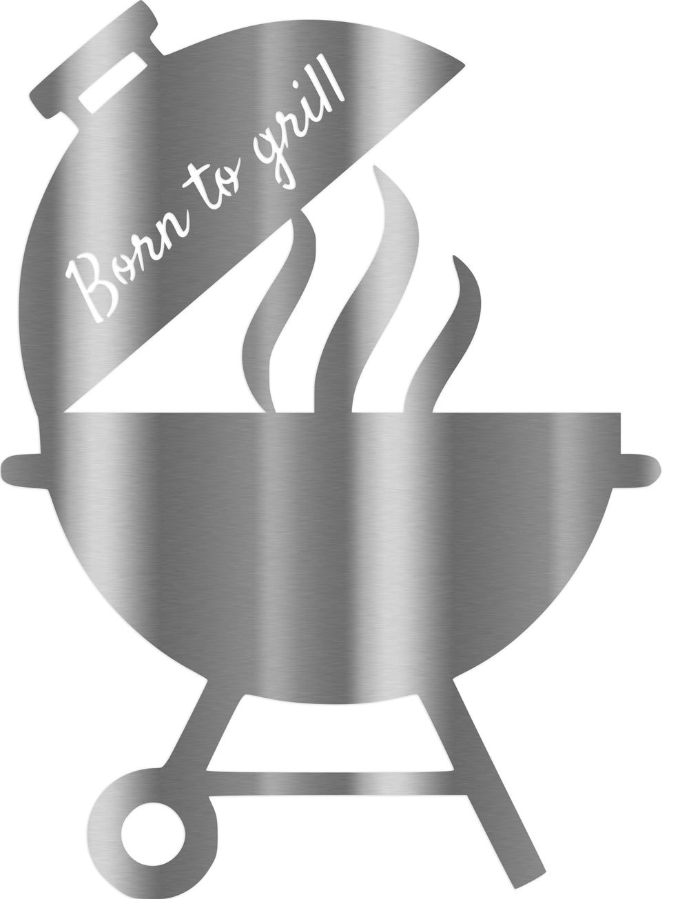 Personalisierbares (V2A) Edelstahl Wandschild " born to grill" Deko Schild – Text ausgelasert