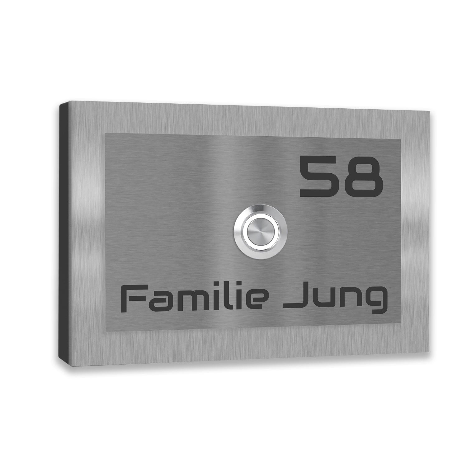 Edelstahl Aufputz Türklingel Boston individuell personalisierbar