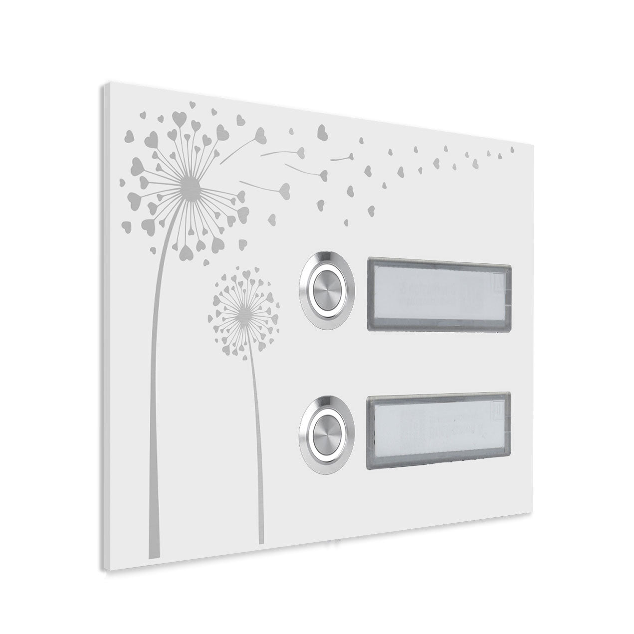 Bozen 17 x 12 cm Edelstahl (V2A) Türklingel - Zweifamilienhaus Klingel - mit Schriftfeldern - Anthrazit / Weiß - LED - Aufputz / Unterputz