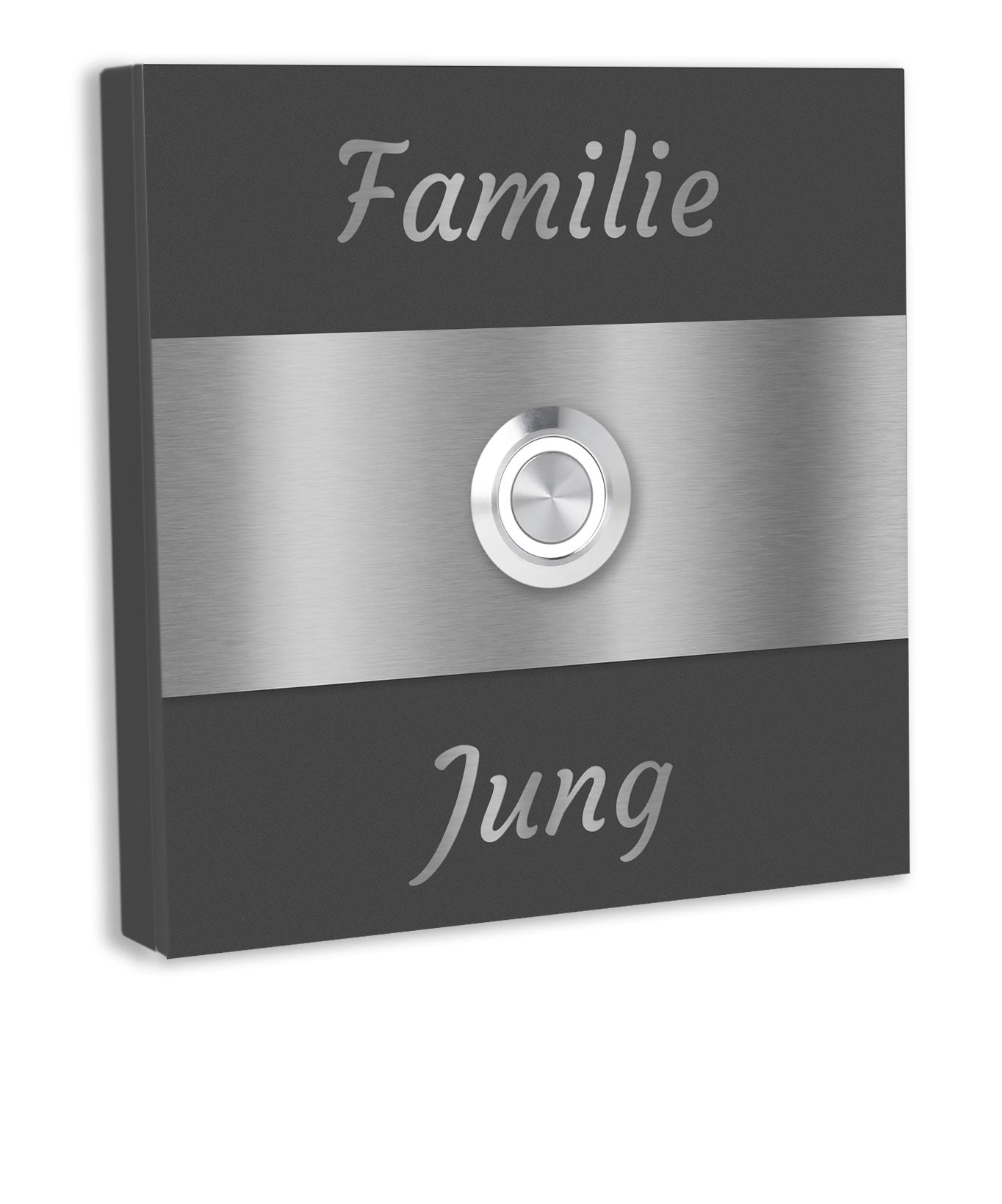 Edelstahl Türklingel Bremen Anthrazit pulverbeschichtet individuell personalisierbar