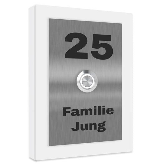 Aufputz Türklingel Dakota Weiß pulverbeschichtet individuell personalisierbar