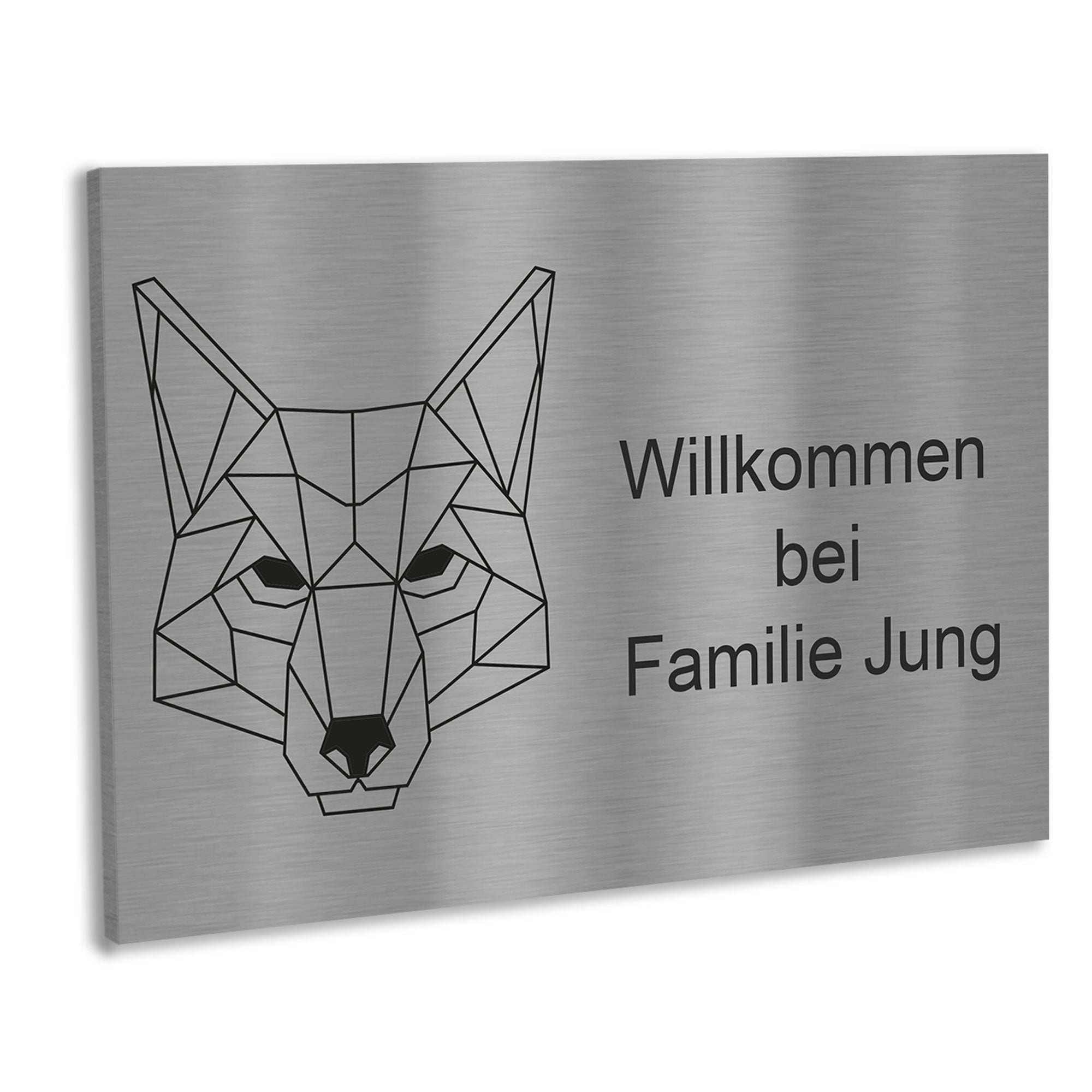 Edelstahlschild Geometrische Figuren,120 X 80 mm, Anthrazit, Weiß, oder Edelstahl