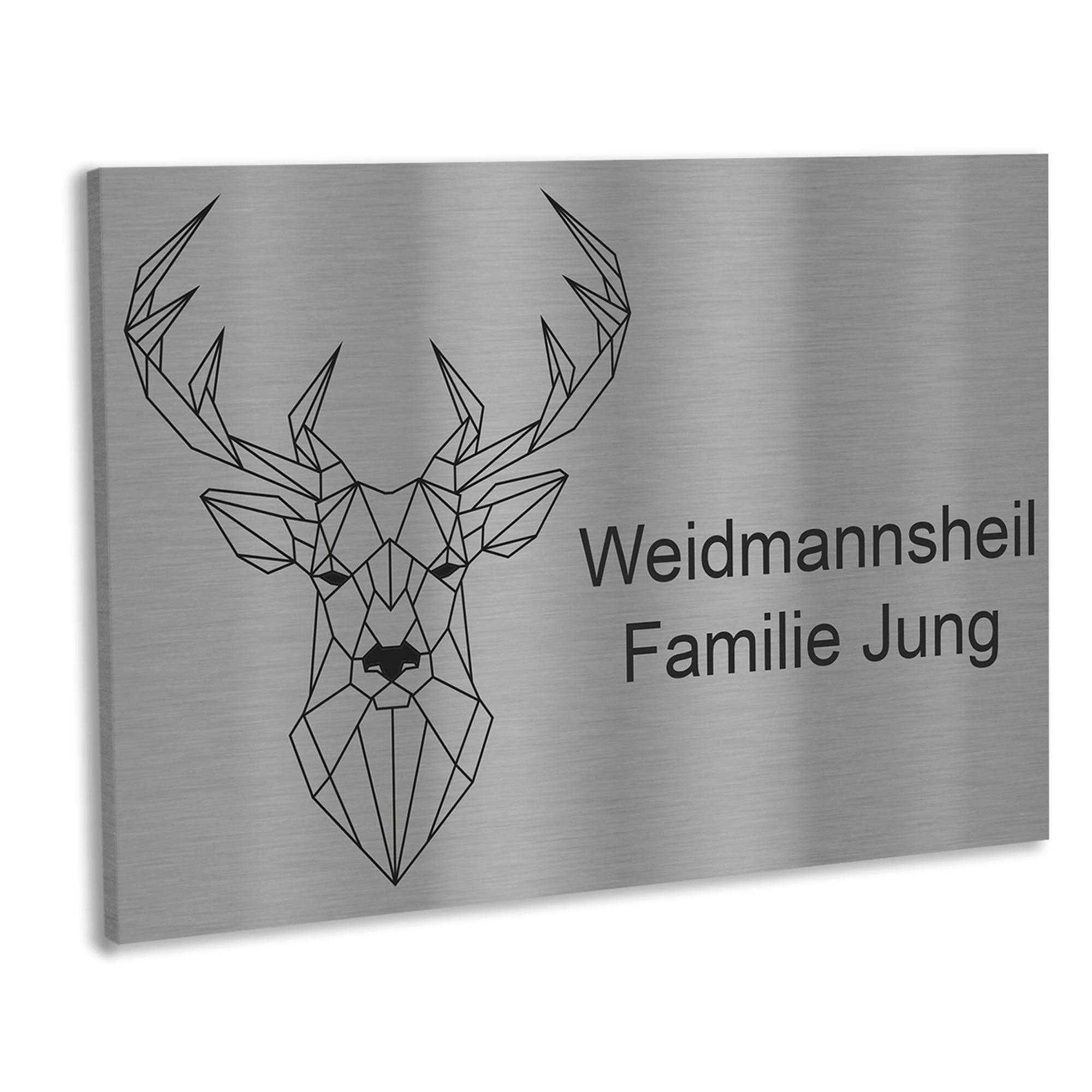 Edelstahlschild Geometrische Figuren,120 X 80 mm, Anthrazit, Weiß, oder Edelstahl