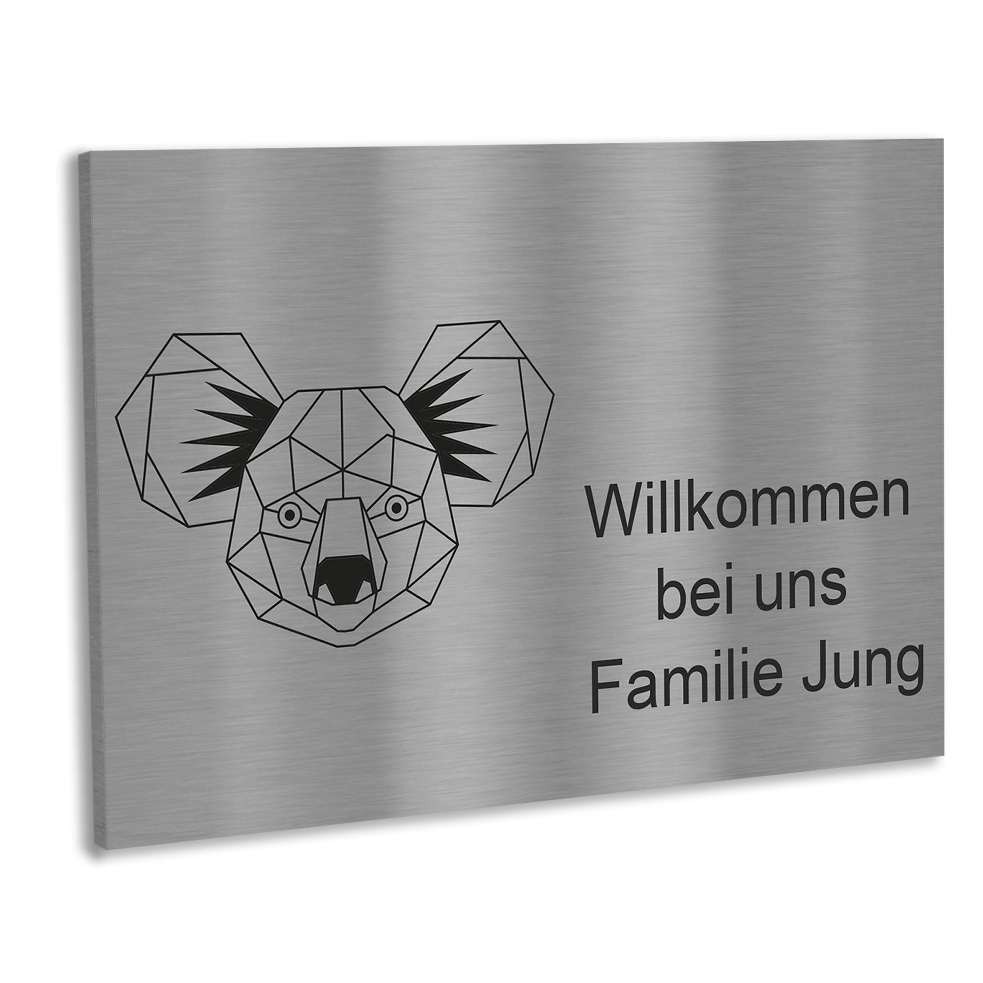 Edelstahlschild Geometrische Figuren,120 X 80 mm, Anthrazit, Weiß, oder Edelstahl