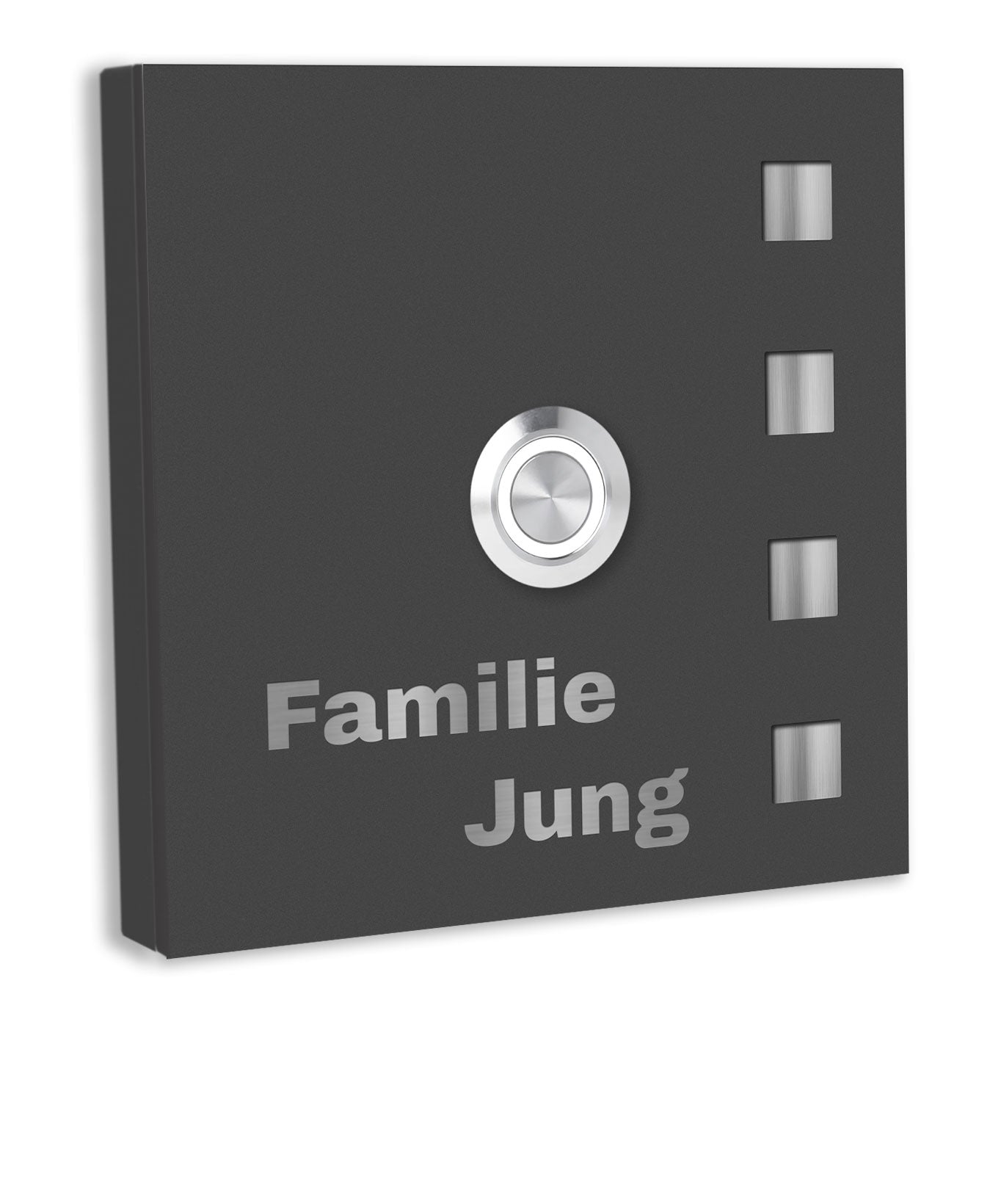 Aufputz Türklingel Florida Anthrazit pulverbeschichtet individuell personalisierbar