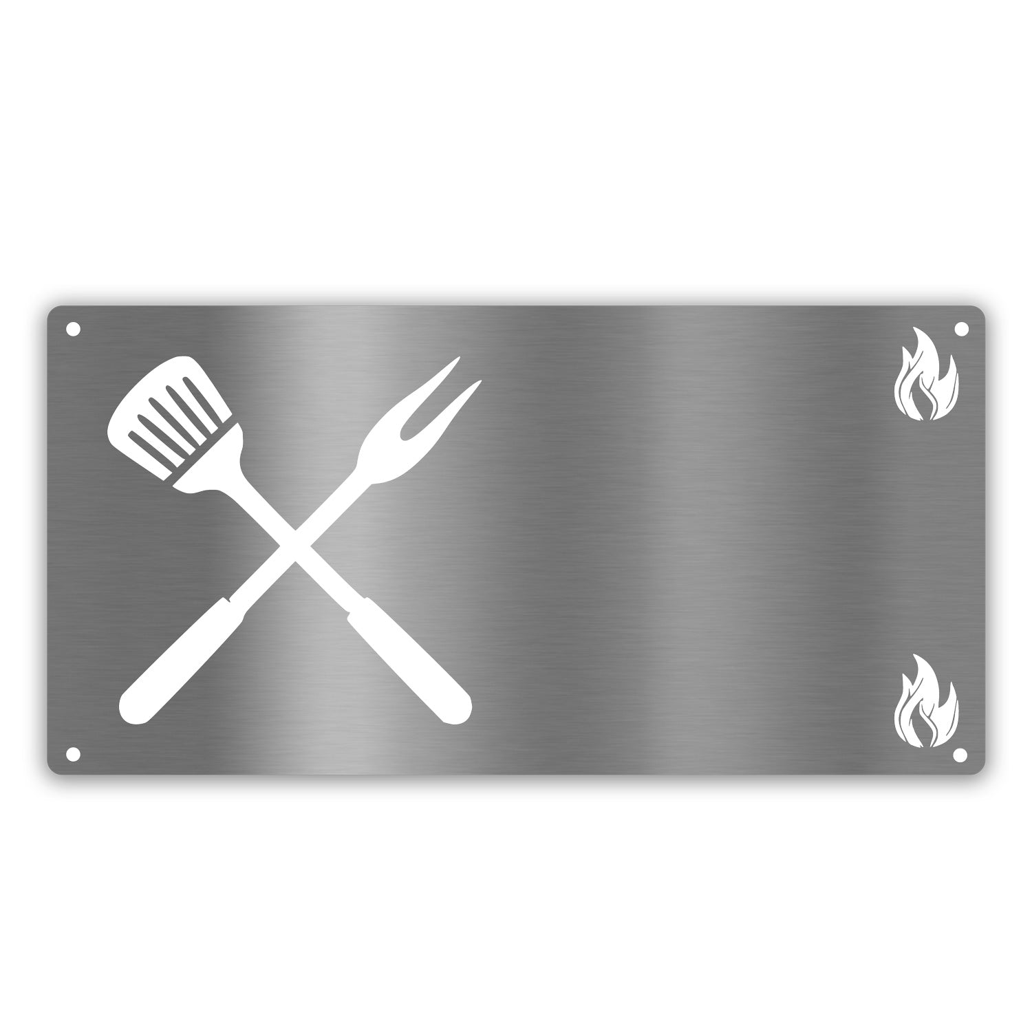 Edelstahl Grillschild personalisierbar verschiedene Größen – Text ausgelasert