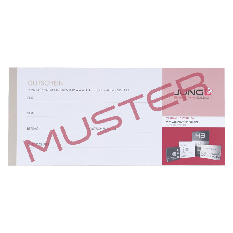 Geschenkgutschein Jung Edelstahl Design