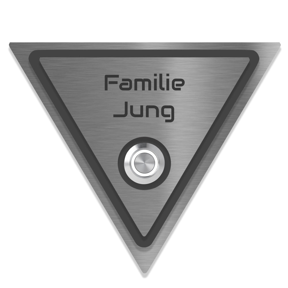 Hamm 12 cm Edelstahl (V2A) Türklingel - mit Gravur - Edelstahl gebürstet mit Acryl Dekoreinlage - LED - Unterputzklingel