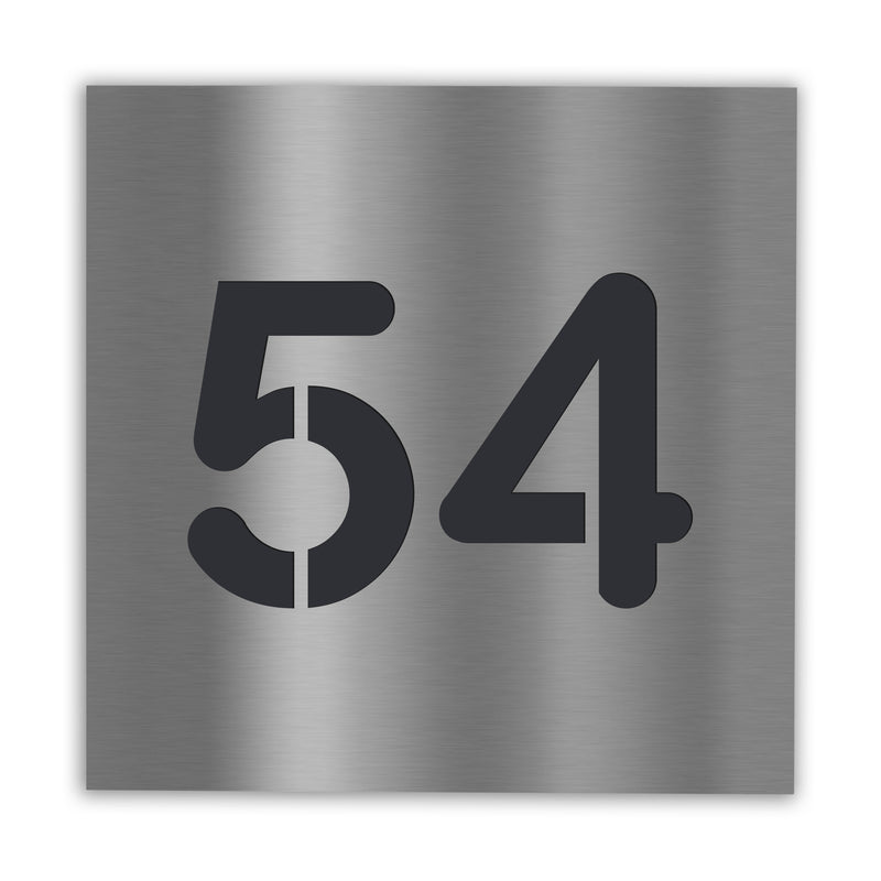 Edelstahl / Acryl Hausnummernschild 25×25 cm Hausnummer ausgelasert