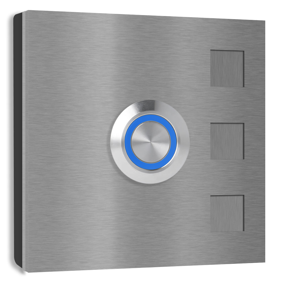 Köln 7 x 7 cm Edelstahl (V2A) Türklingel - ohne Gravur - Anthrazit / Weiß / Edelstahl und Edelstahl gebürstet -  LED - Aufputz / Unterputz