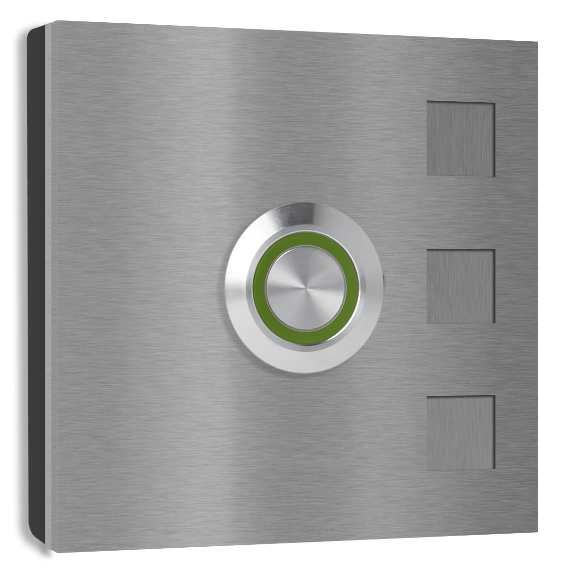 Köln 7 x 7 cm Edelstahl (V2A) Türklingel - ohne Gravur - Anthrazit / Weiß / Edelstahl und Edelstahl gebürstet -  LED - Aufputz / Unterputz