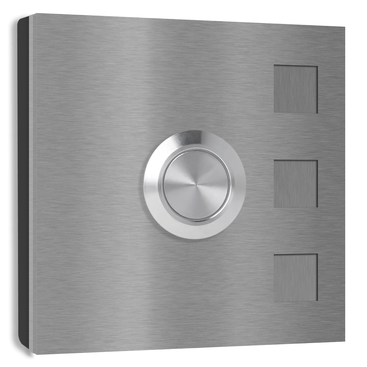 Köln 7 x 7 cm Edelstahl (V2A) Türklingel - ohne Gravur - Anthrazit / Weiß / Edelstahl und Edelstahl gebürstet -  LED - Aufputz / Unterputz