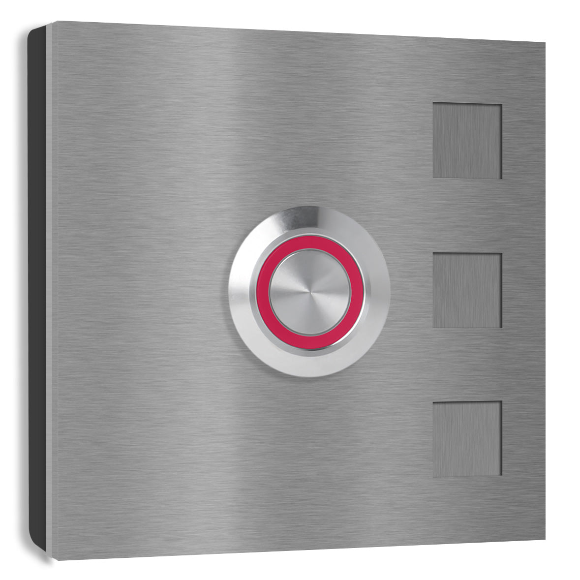 Köln 7 x 7 cm Edelstahl (V2A) Türklingel - ohne Gravur - Anthrazit / Weiß / Edelstahl und Edelstahl gebürstet -  LED - Aufputz / Unterputz