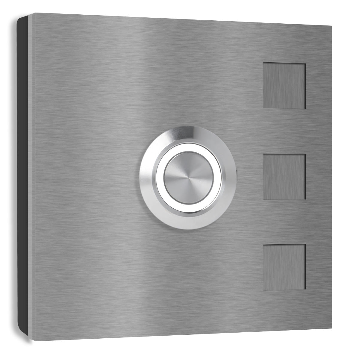 Köln 7 x 7 cm Edelstahl (V2A) Türklingel - ohne Gravur - Anthrazit / Weiß / Edelstahl und Edelstahl gebürstet -  LED - Aufputz / Unterputz