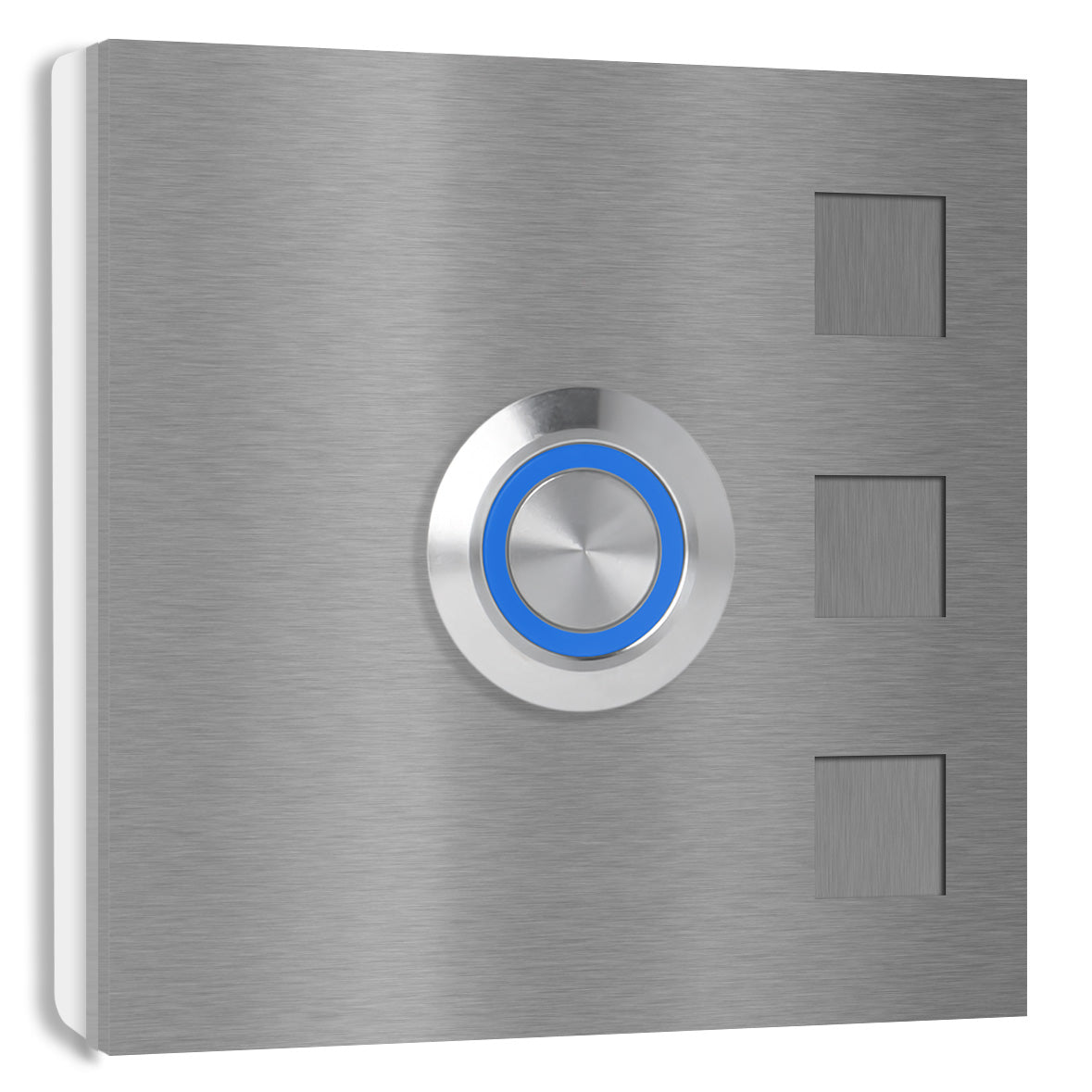 Köln 7 x 7 cm Edelstahl (V2A) Türklingel - ohne Gravur - Anthrazit / Weiß / Edelstahl und Edelstahl gebürstet -  LED - Aufputz / Unterputz