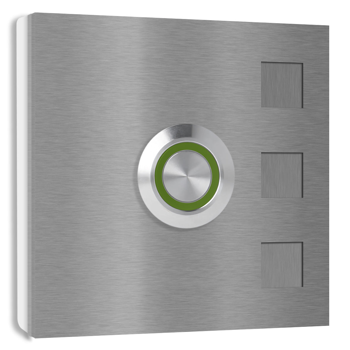 Köln 7 x 7 cm Edelstahl (V2A) Türklingel - ohne Gravur - Anthrazit / Weiß / Edelstahl und Edelstahl gebürstet -  LED - Aufputz / Unterputz