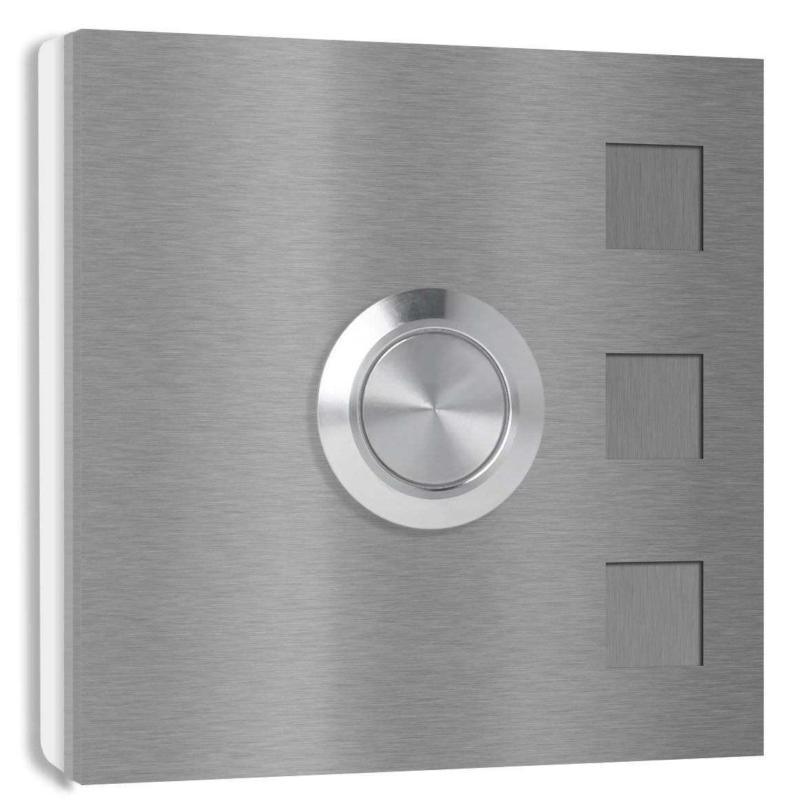 Köln 7 x 7 cm Edelstahl (V2A) Türklingel - ohne Gravur - Anthrazit / Weiß / Edelstahl und Edelstahl gebürstet -  LED - Aufputz / Unterputz