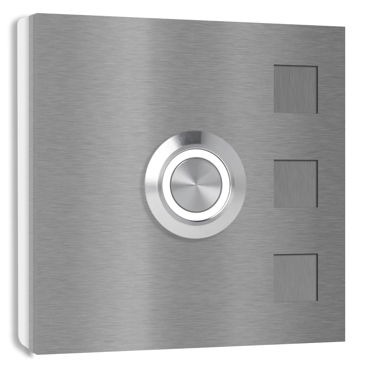 Köln 7 x 7 cm Edelstahl (V2A) Türklingel - ohne Gravur - Anthrazit / Weiß / Edelstahl und Edelstahl gebürstet -  LED - Aufputz / Unterputz