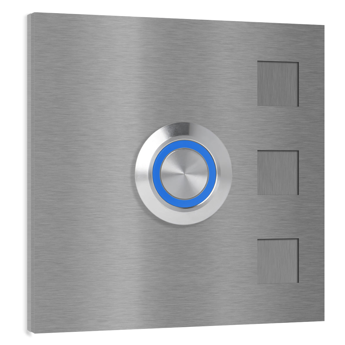 Köln 7 x 7 cm Edelstahl (V2A) Türklingel - ohne Gravur - Anthrazit / Weiß / Edelstahl und Edelstahl gebürstet -  LED - Aufputz / Unterputz