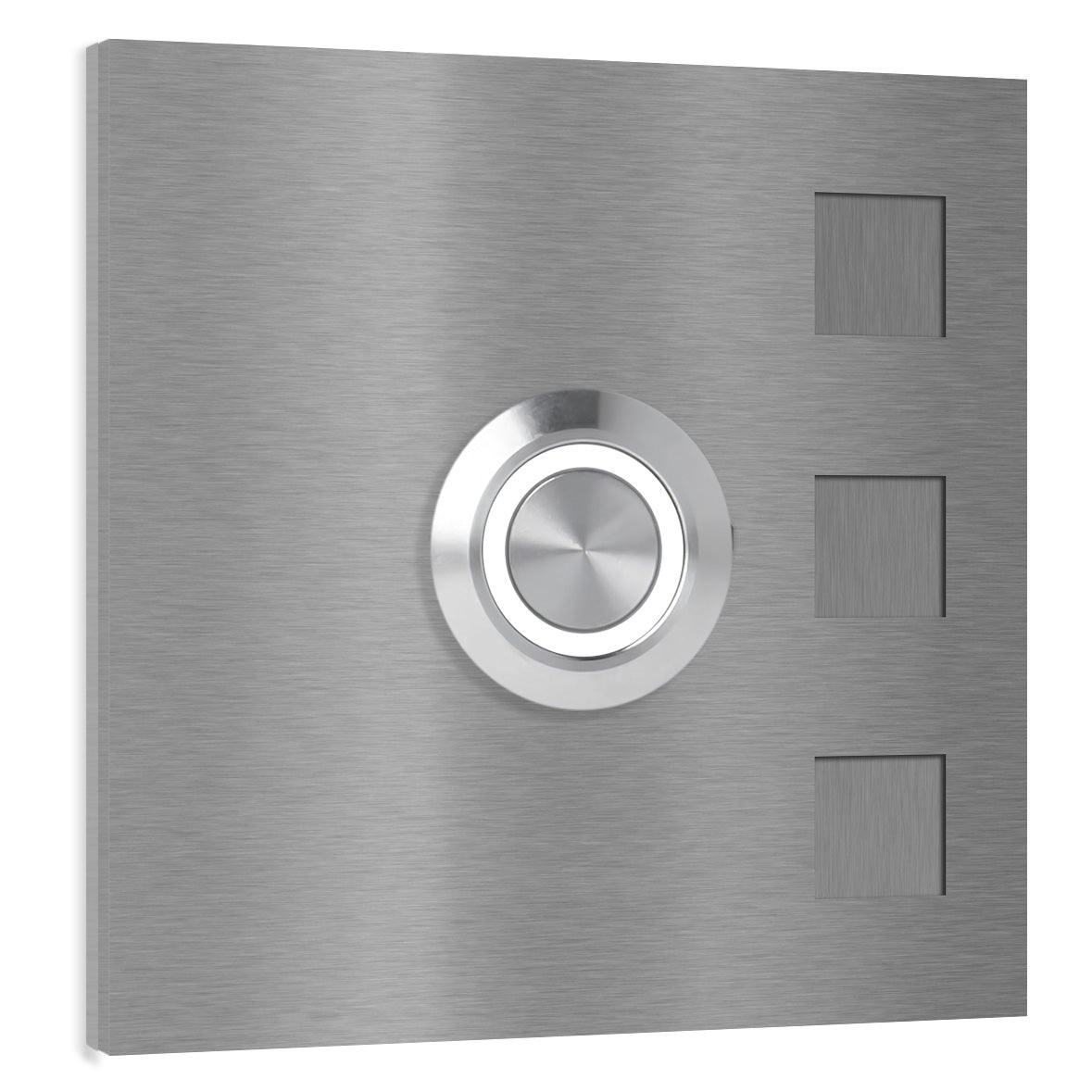 Köln 7 x 7 cm Edelstahl (V2A) Türklingel - ohne Gravur - Anthrazit / Weiß / Edelstahl und Edelstahl gebürstet -  LED - Aufputz / Unterputz