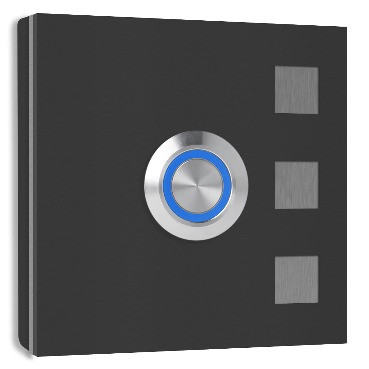 Köln 7 x 7 cm Edelstahl (V2A) Türklingel - ohne Gravur - Anthrazit / Weiß / Edelstahl und Edelstahl gebürstet -  LED - Aufputz / Unterputz