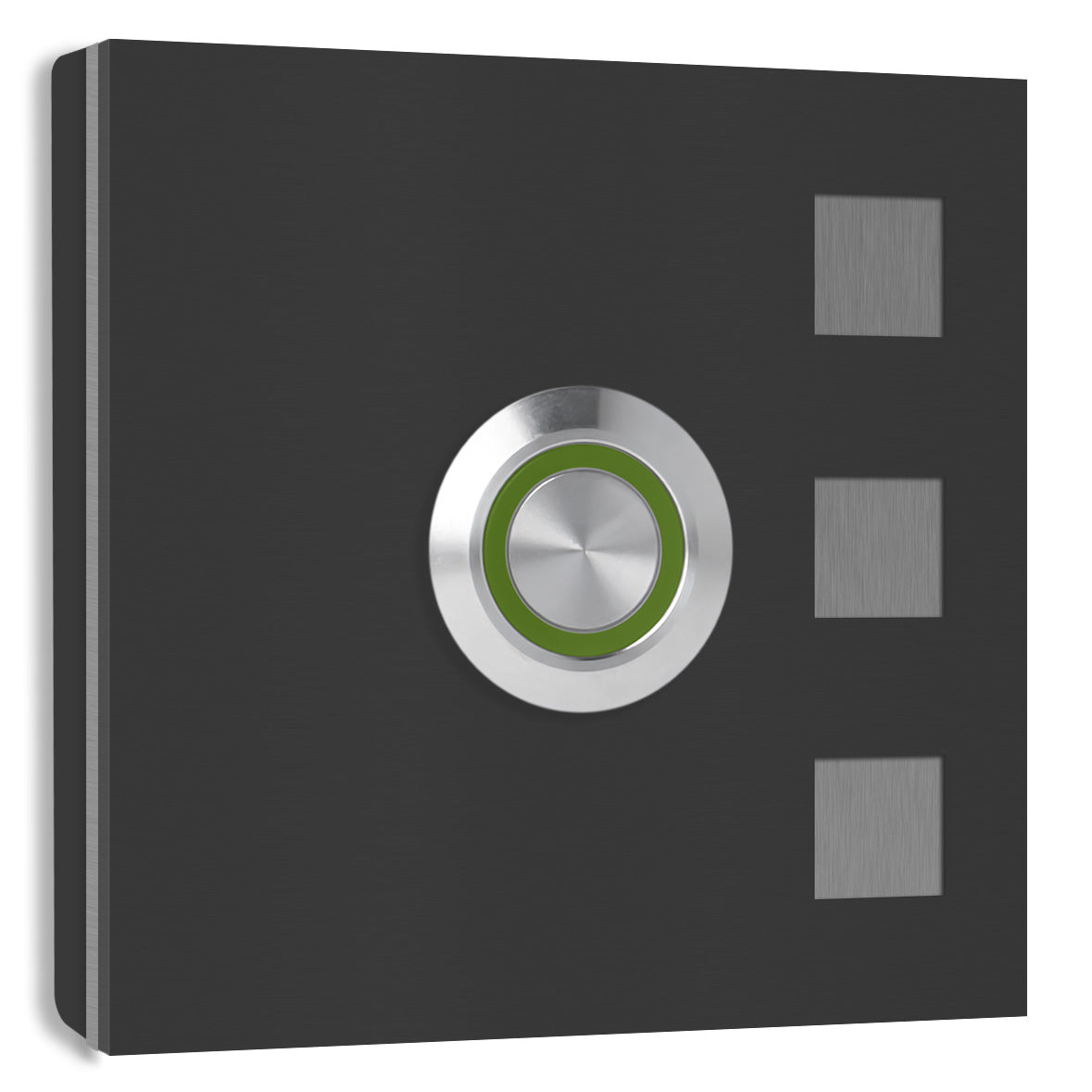 Köln 7 x 7 cm Edelstahl (V2A) Türklingel - ohne Gravur - Anthrazit / Weiß / Edelstahl und Edelstahl gebürstet -  LED - Aufputz / Unterputz