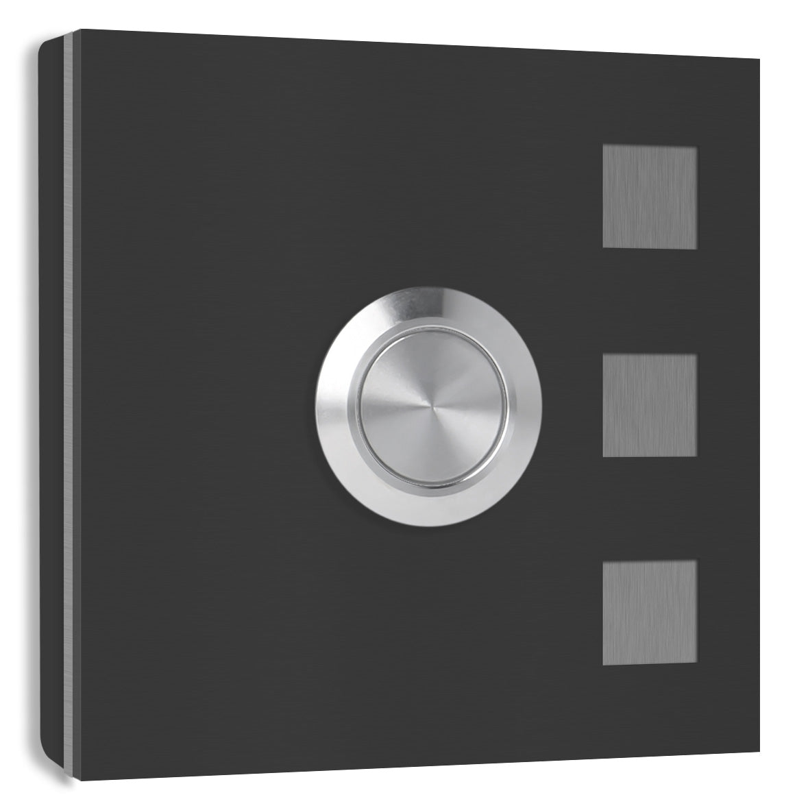 Köln 7 x 7 cm Edelstahl (V2A) Türklingel - ohne Gravur - Anthrazit / Weiß / Edelstahl und Edelstahl gebürstet -  LED - Aufputz / Unterputz