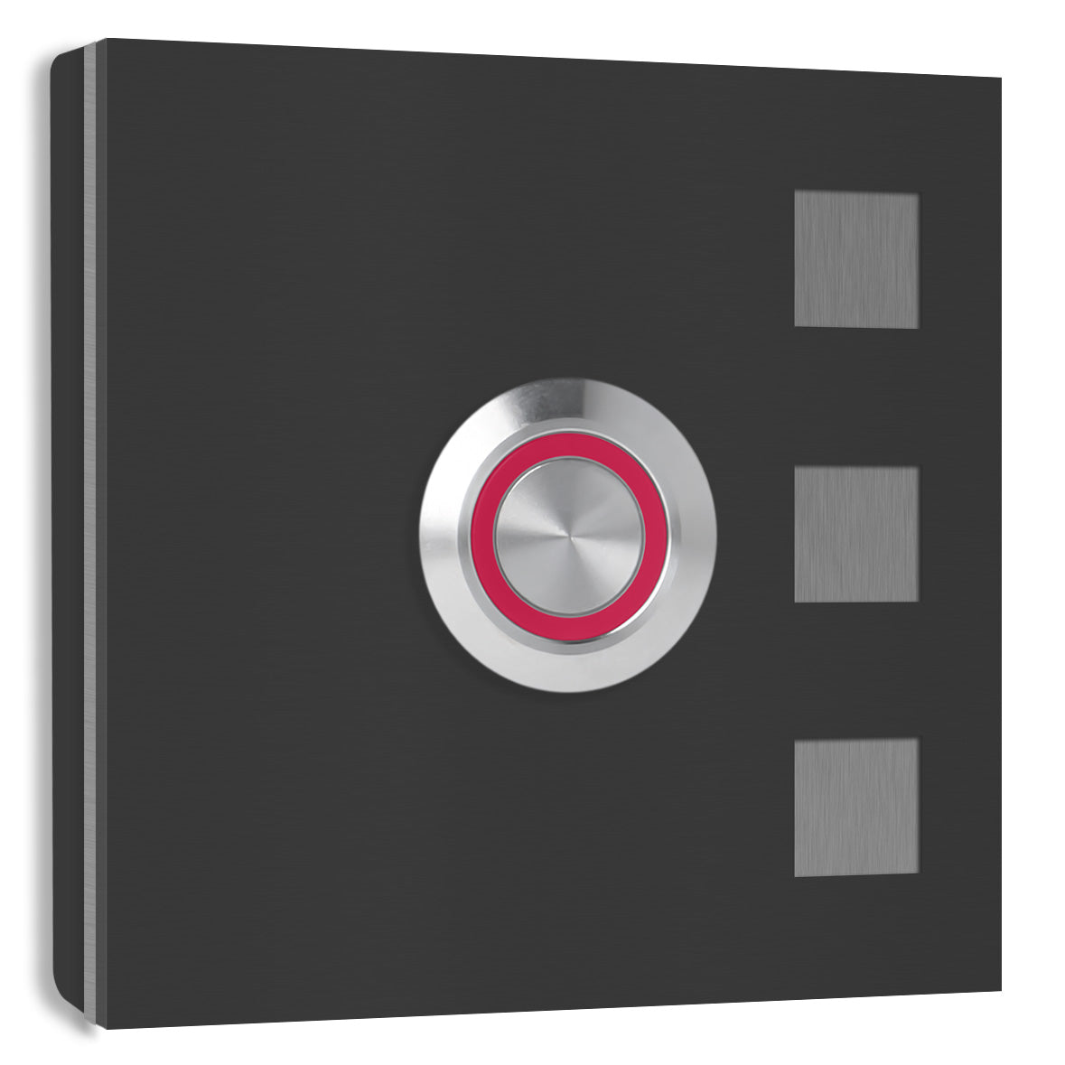 Köln 7 x 7 cm Edelstahl (V2A) Türklingel - ohne Gravur - Anthrazit / Weiß / Edelstahl und Edelstahl gebürstet -  LED - Aufputz / Unterputz