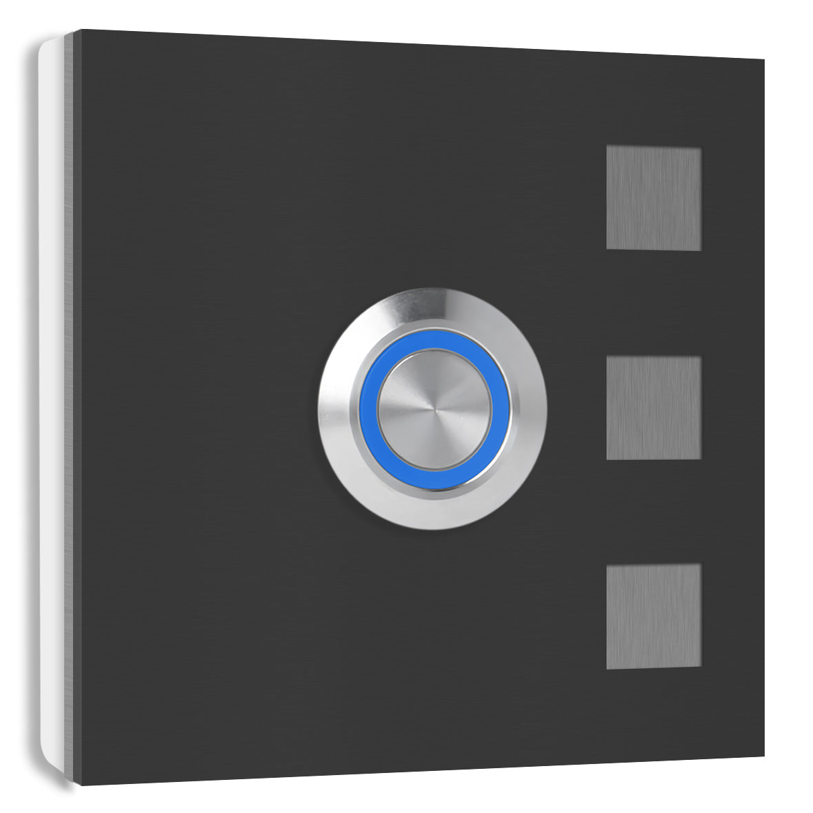 Köln 7 x 7 cm Edelstahl (V2A) Türklingel - ohne Gravur - Anthrazit / Weiß / Edelstahl und Edelstahl gebürstet -  LED - Aufputz / Unterputz