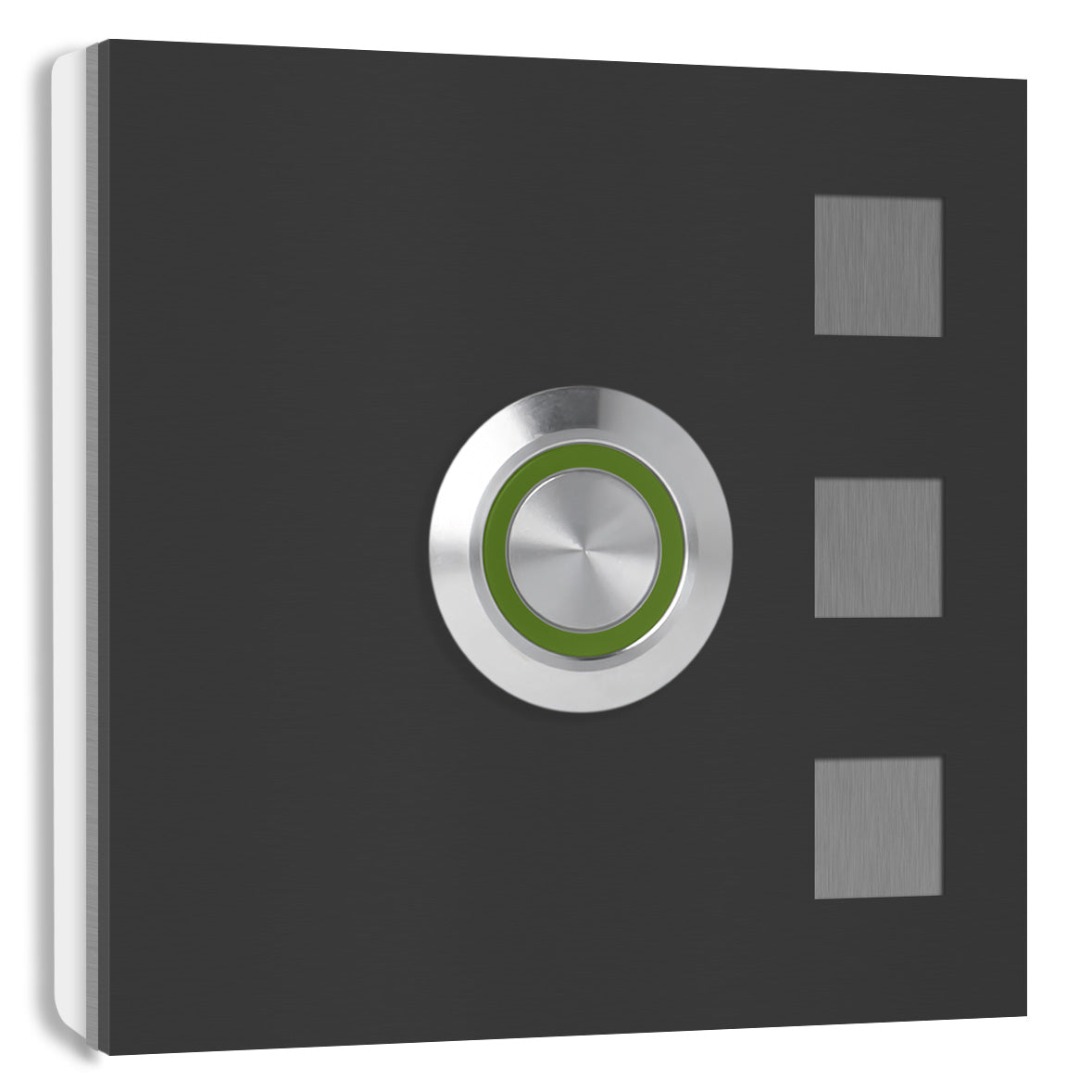 Köln 7 x 7 cm Edelstahl (V2A) Türklingel - ohne Gravur - Anthrazit / Weiß / Edelstahl und Edelstahl gebürstet -  LED - Aufputz / Unterputz