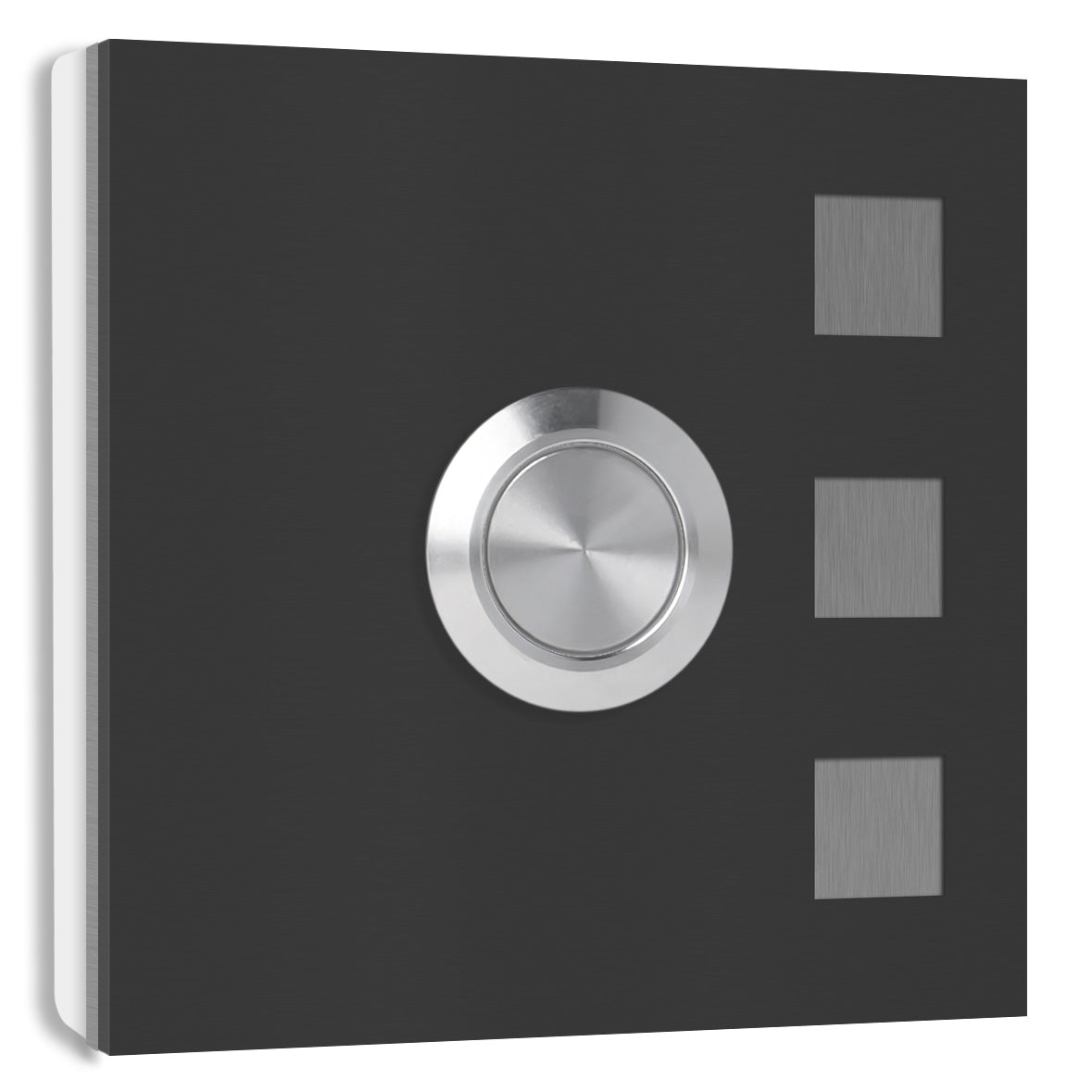 Köln 7 x 7 cm Edelstahl (V2A) Türklingel - ohne Gravur - Anthrazit / Weiß / Edelstahl und Edelstahl gebürstet -  LED - Aufputz / Unterputz